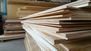 Stacked fire rated plywood sheets