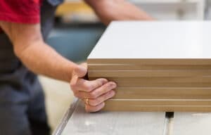 Carpenter with MDF boards